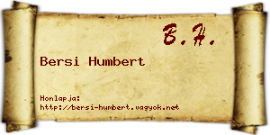 Bersi Humbert névjegykártya